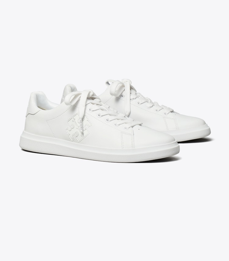 TORY BURCH WOMEN'S DOUBLE T HOWELL COURT SNEAKER - White / White