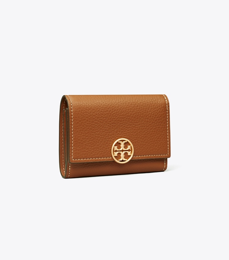 TORY BURCH WOMEN'S MEDIUM MILLER FLAP WALLET - Light Umber - Click Image to Close