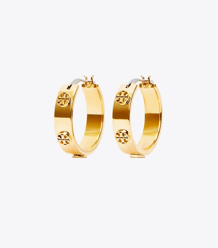 TORY BURCH WOMEN'S SMALL MILLER STUD HUGGIE EARRING - Tory Gold