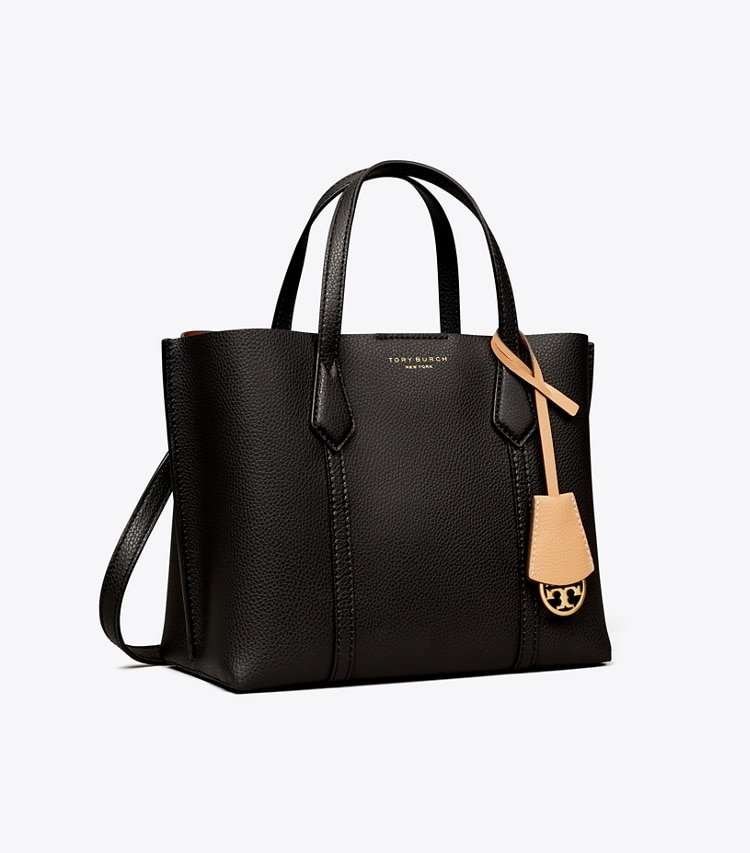 TORY BURCH WOMEN'S SMALL PERRY TRIPLE-COMPARTMENT TOTE BAG - Black - Click Image to Close