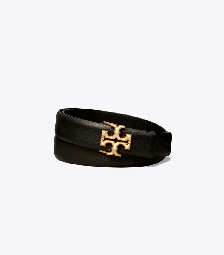 TORY BURCH WOMEN'S 1"ELEANOR BELT - Black / Gold