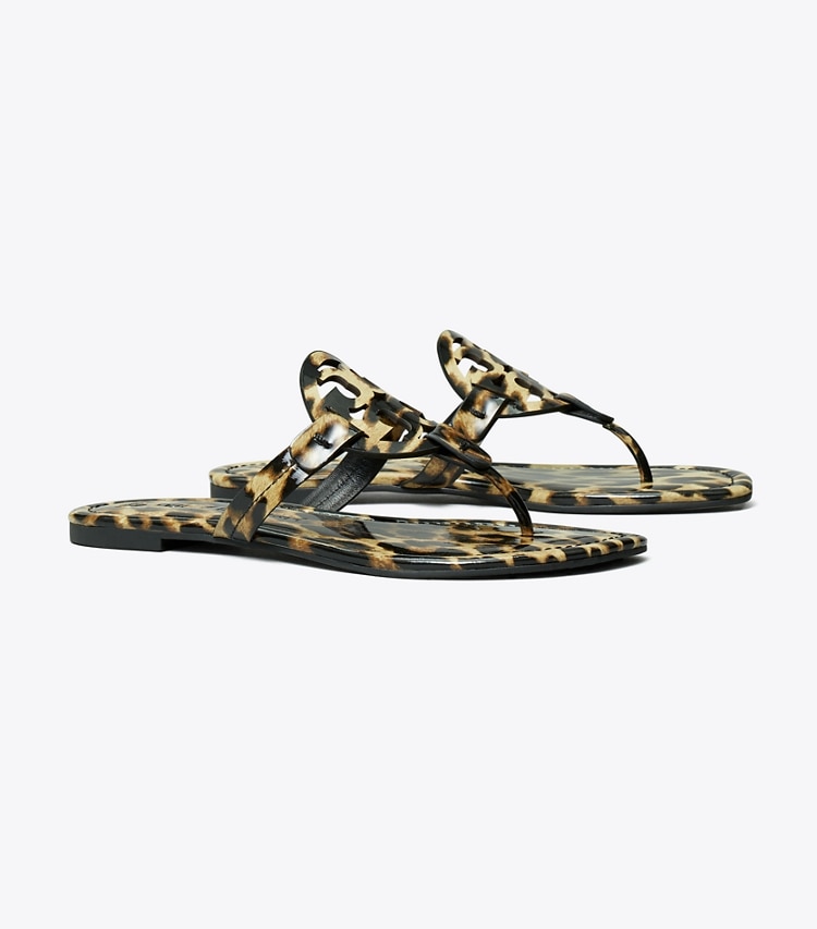 TORY BURCH WOMEN'S MILLER PRINTED PATENT SANDAL - Natural Leopard