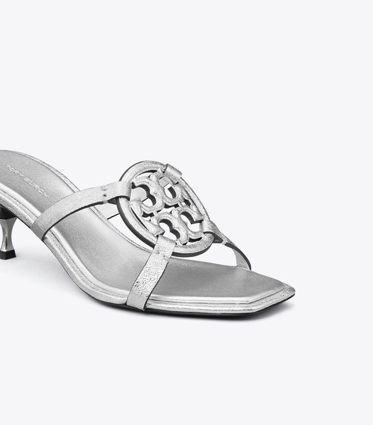 TORY BURCH WOMEN'S MILLER BOMBe LOW HEEL SANDAL - Silver