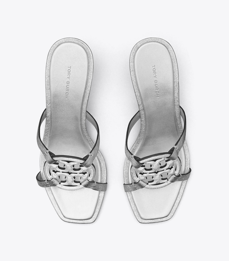 TORY BURCH WOMEN'S MILLER BOMBe LOW HEEL SANDAL - Silver