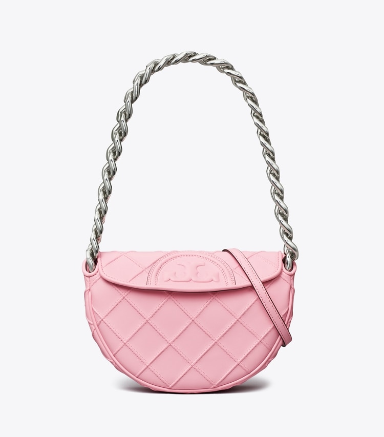 TORY BURCH WOMEN'S MINI FLEMING SOFT CRESCENT BAG - Plie Pink