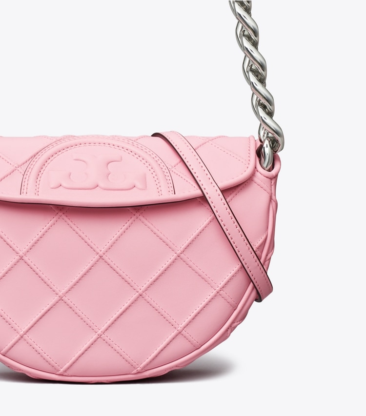 TORY BURCH WOMEN'S MINI FLEMING SOFT CRESCENT BAG - Plie Pink