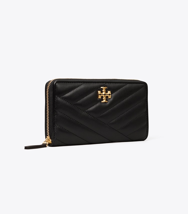 TORY BURCH WOMEN'S KIRA CHEVRON ZIP CONTINENTAL WALLET - Black