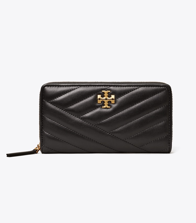 TORY BURCH WOMEN'S KIRA CHEVRON ZIP CONTINENTAL WALLET - Black