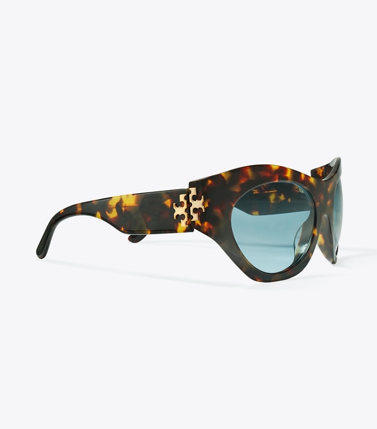 TORY BURCH WOMEN'S RUNWAY SUNGLASSES - Tortoise/Blue