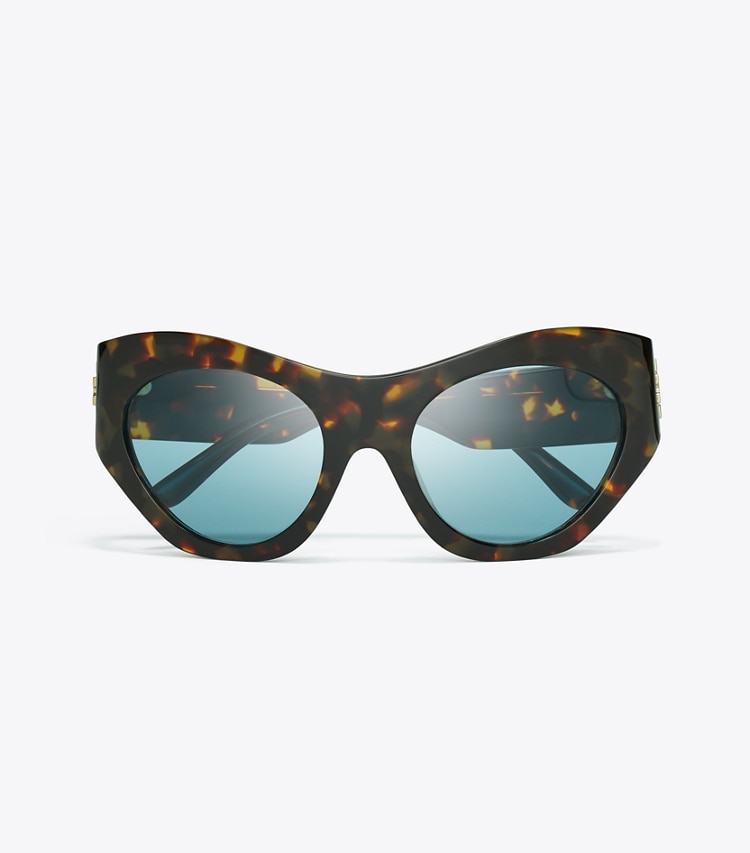 TORY BURCH WOMEN'S RUNWAY SUNGLASSES - Tortoise/Blue