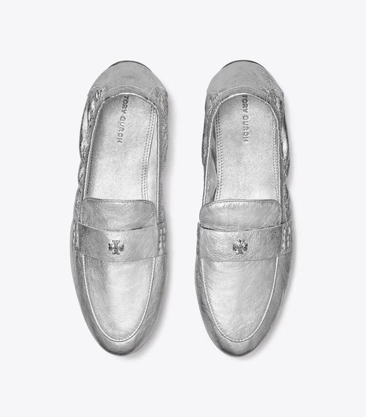 TORY BURCH WOMEN'S BALLET LOAFER - Shiny Silver