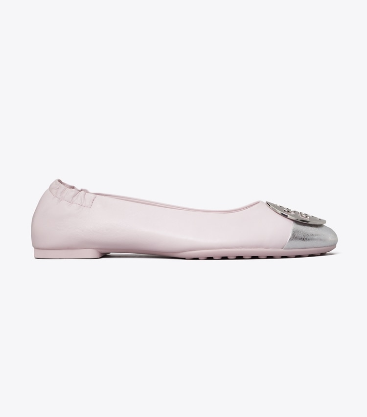 TORY BURCH WOMEN'S CLAIRE CAP-TOE BALLET - Light Lavender / Silver