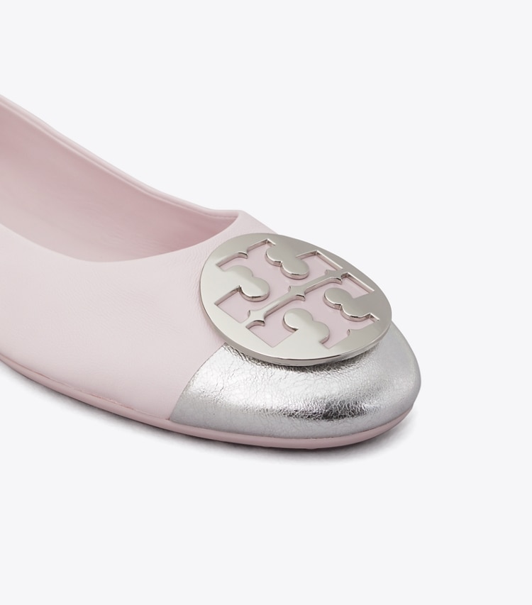 TORY BURCH WOMEN'S CLAIRE CAP-TOE BALLET - Light Lavender / Silver