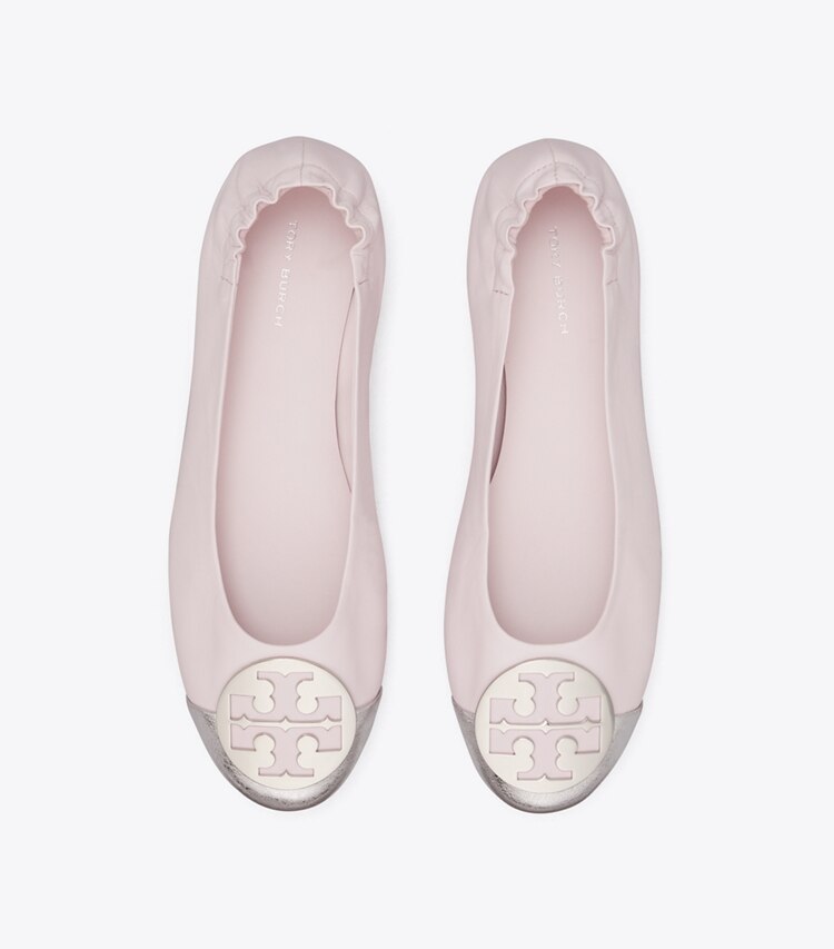 TORY BURCH WOMEN'S CLAIRE CAP-TOE BALLET - Light Lavender / Silver