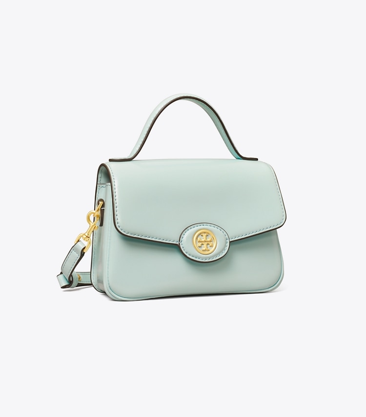 TORY BURCH WOMEN'S SMALL ROBINSON SPAZZOLATO TOP-HANDLE BAG - Seabubble - Click Image to Close