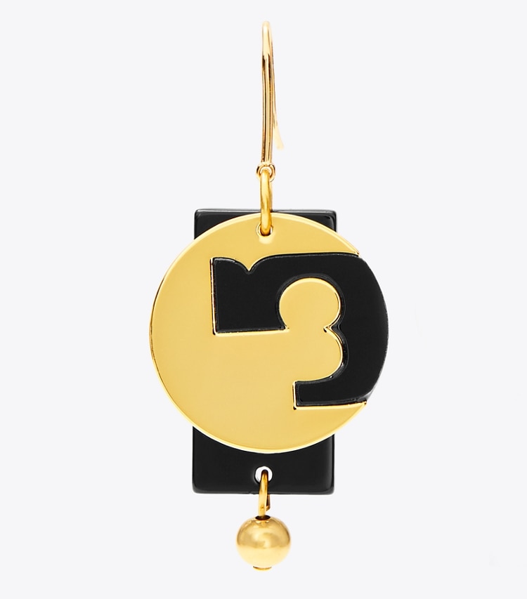 TORY BURCH WOMEN'S GALAXY DROP EARRING - Tory Gold / Black / Multi