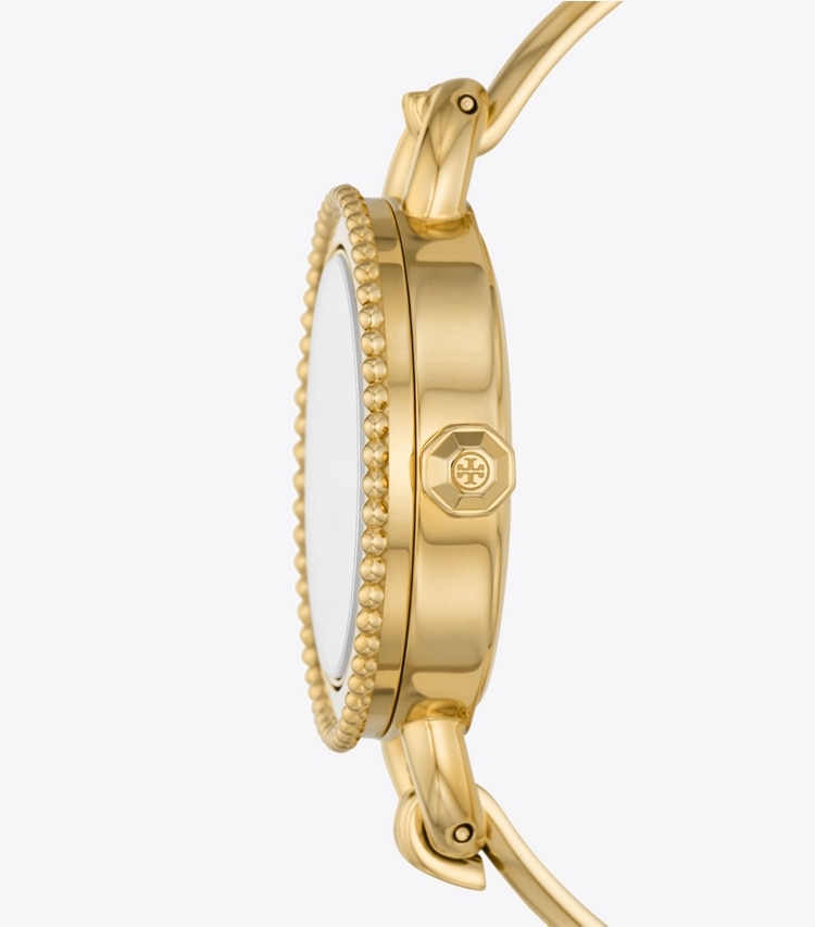 TORY BURCH WOMEN'S MILLER BANGLE WATCH, GOLD-TONE STAINLESS STEEL - Ivory/Gold/Multi Toprings