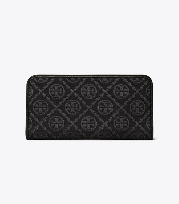 TORY BURCH WOMEN'S T MONOGRAM ZIP SLIM WALLET - Black