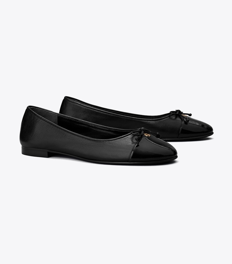 TORY BURCH WOMEN'S CAP-TOE BALLET - Perfect Black / Perfect Black