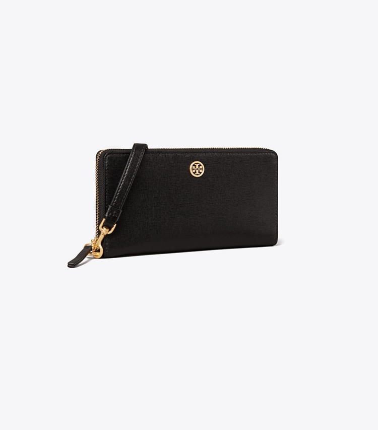 TORY BURCH WOMEN'S ROBINSON ZIP CONTINENTAL WALLET - Black