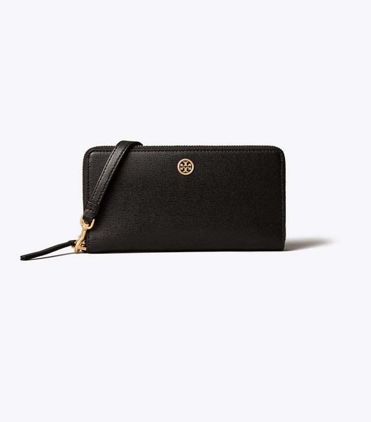 TORY BURCH WOMEN'S ROBINSON ZIP CONTINENTAL WALLET - Black