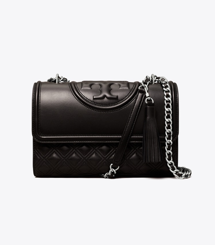 TORY BURCH WOMEN'S FLEMING CONVERTIBLE SHOULDER BAG - Black / Silver