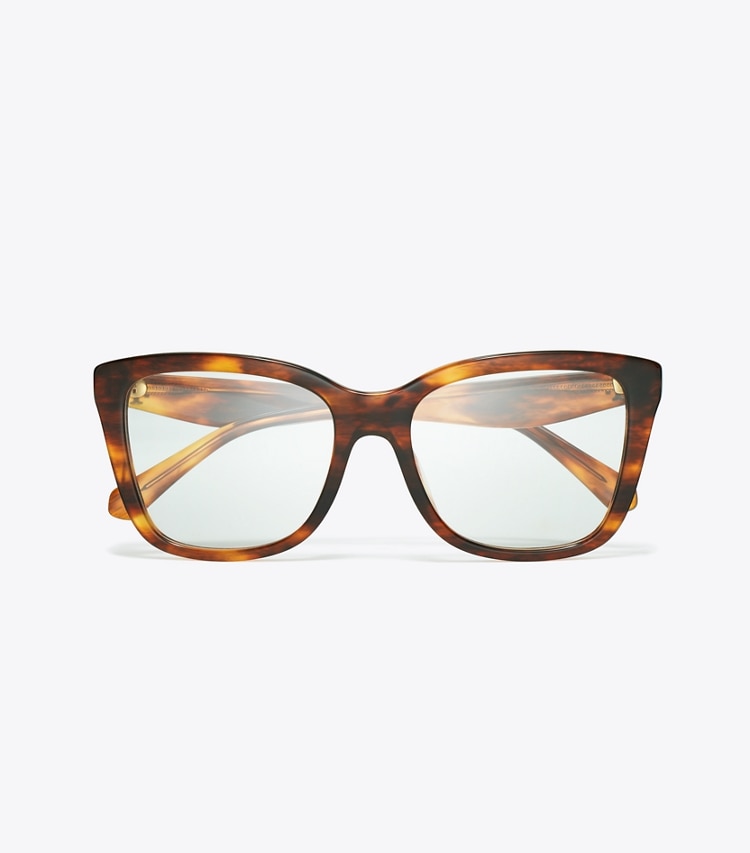 TORY BURCH WOMEN'S KIRA SQUARE EYEGLASSES - Dark Wood