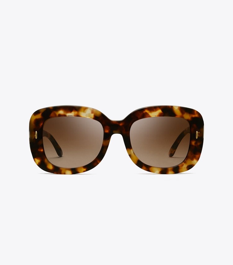 TORY BURCH WOMEN'S MILLER OVERSIZED SQUARE SUNGLASSES - Vintage Tortoise - Click Image to Close