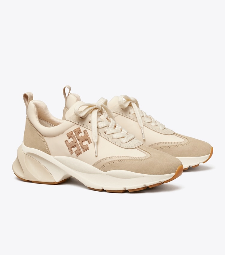 TORY BURCH WOMEN'S GOOD LUCK TRAINER - French Pearl / Dulce De Leche / Biscotti