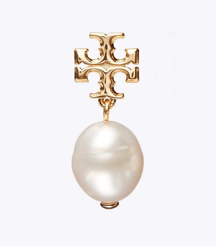 TORY BURCH WOMEN'S KIRA PEARL DROP EARRING - Tory Gold/Ivory