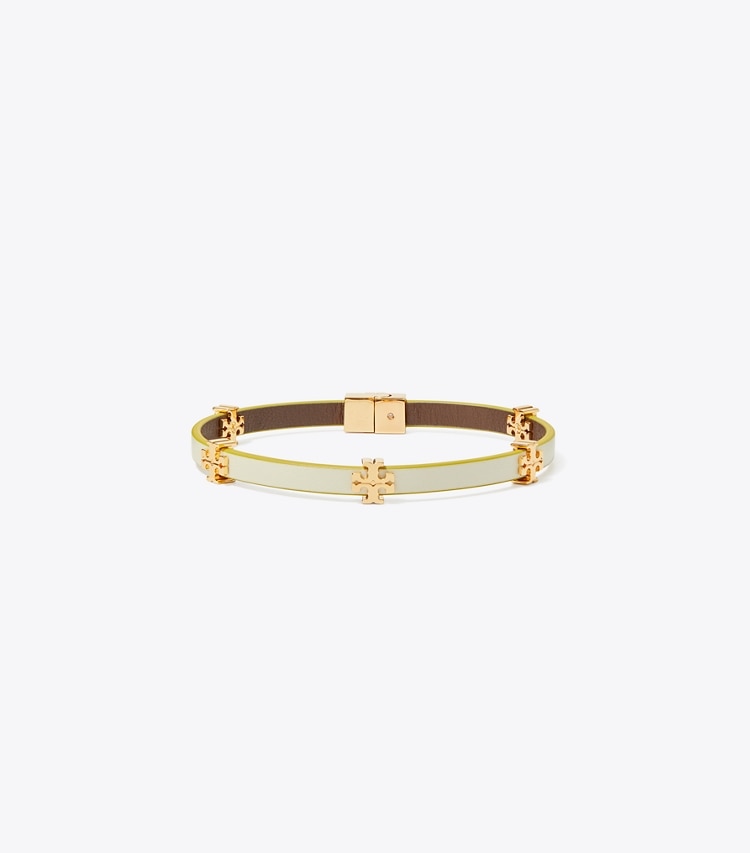 TORY BURCH WOMEN'S ELEANOR LEATHER BRACELET - Tory Gold / New Ivory