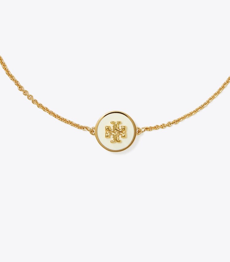 TORY BURCH WOMEN'S KIRA ENAMEL CHAIN BRACELET - Tory Gold / New Ivory