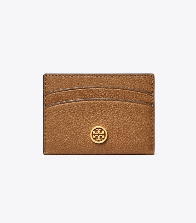 TORY BURCH WOMEN'S ROBINSON PEBBLED CARD CASE - Tiger's Eye