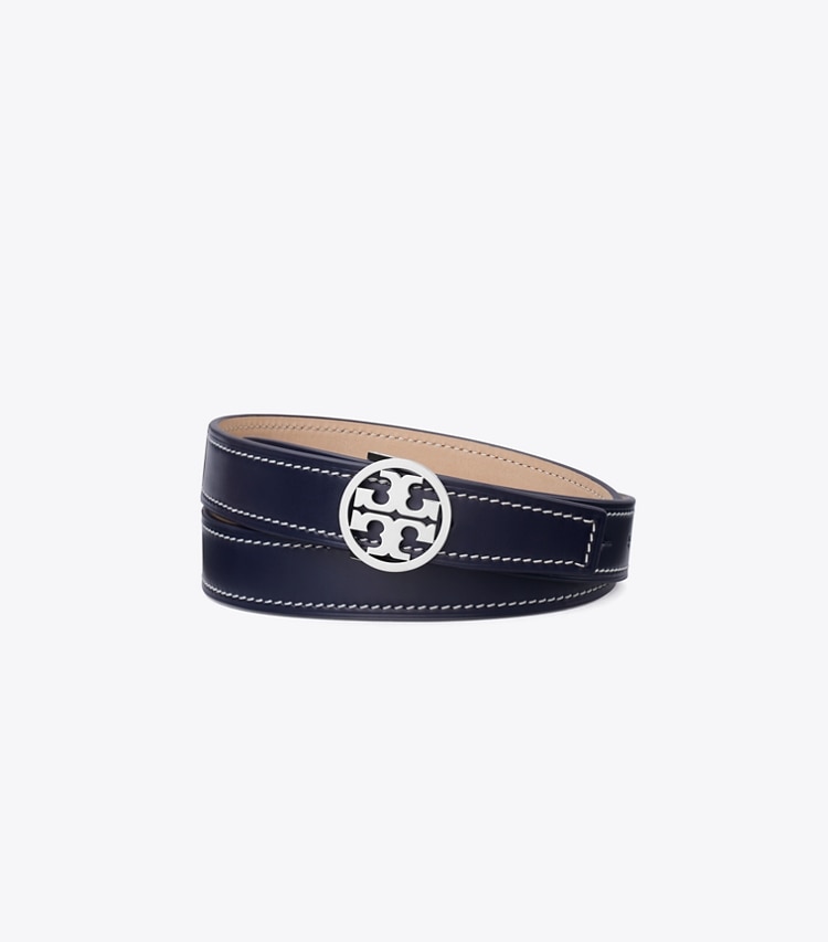 TORY BURCH WOMEN'S 1"MILLER BELT - Tory Navy / Silver