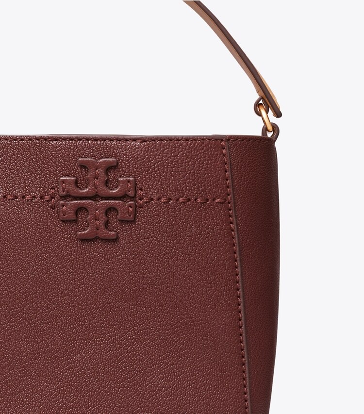 TORY BURCH WOMEN'S SMALL MCGRAW TEXTURED BUCKET BAG - Muscadine