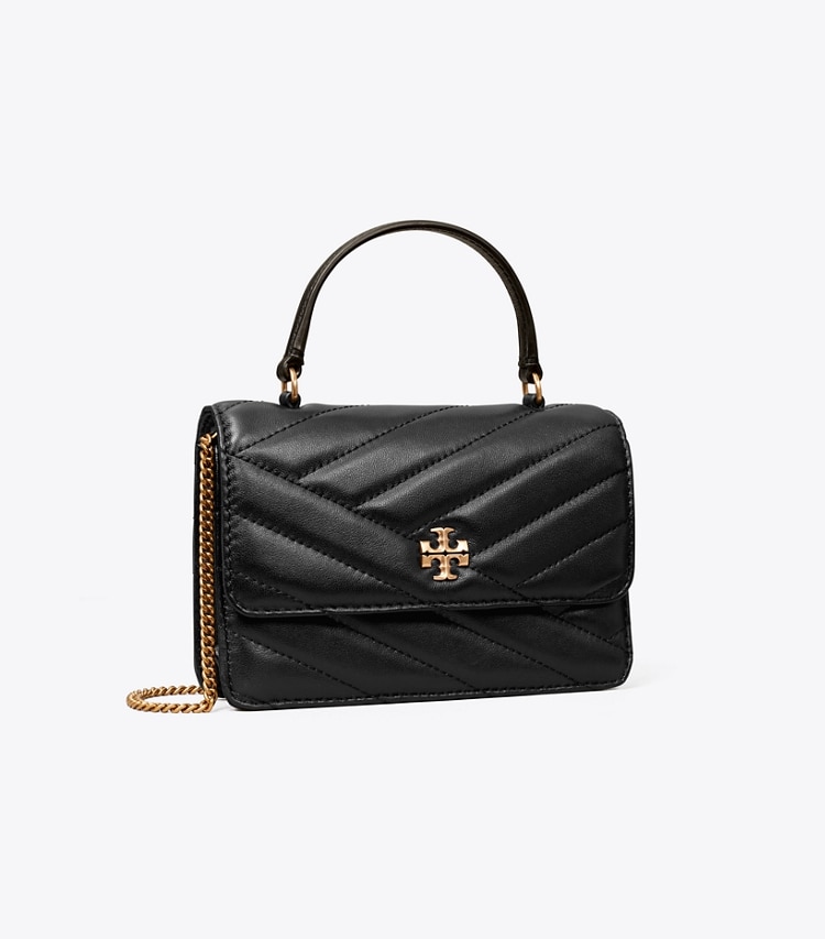 TORY BURCH WOMEN'S MINI KIRA CHEVRON TOP HANDLE CHAIN WALLET - Black