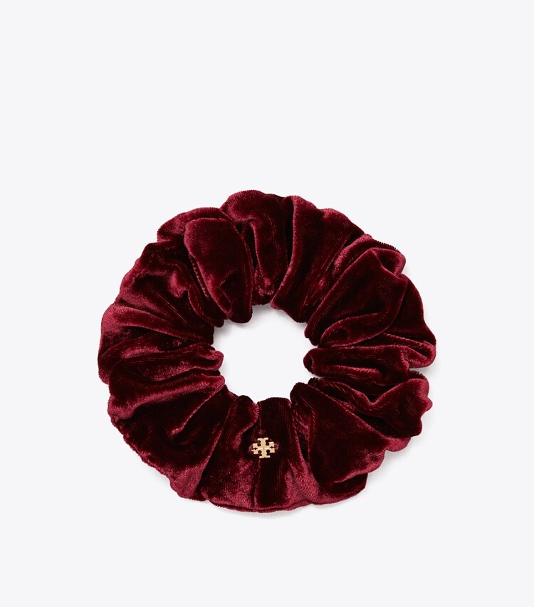 TORY BURCH WOMEN'S VELVET SCRUNCHIE - Burgundy