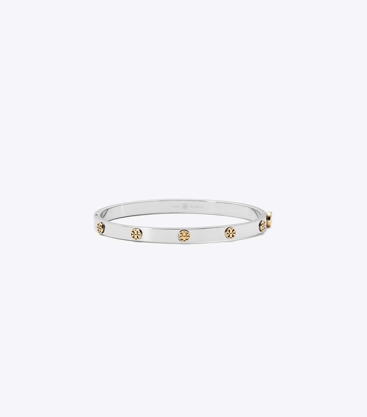 TORY BURCH WOMEN'S MILLER STUD HINGE BRACELET, 5MM - Tory Silver / Tory Gold