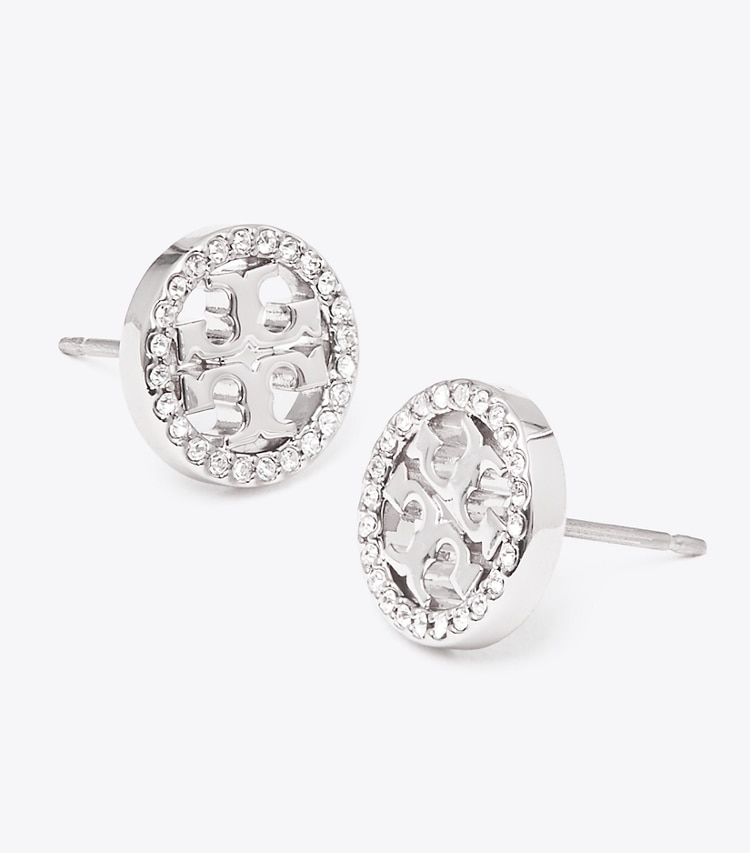 TORY BURCH WOMEN'S MILLER PAVe STUD EARRING - Tory Silver/Crystal