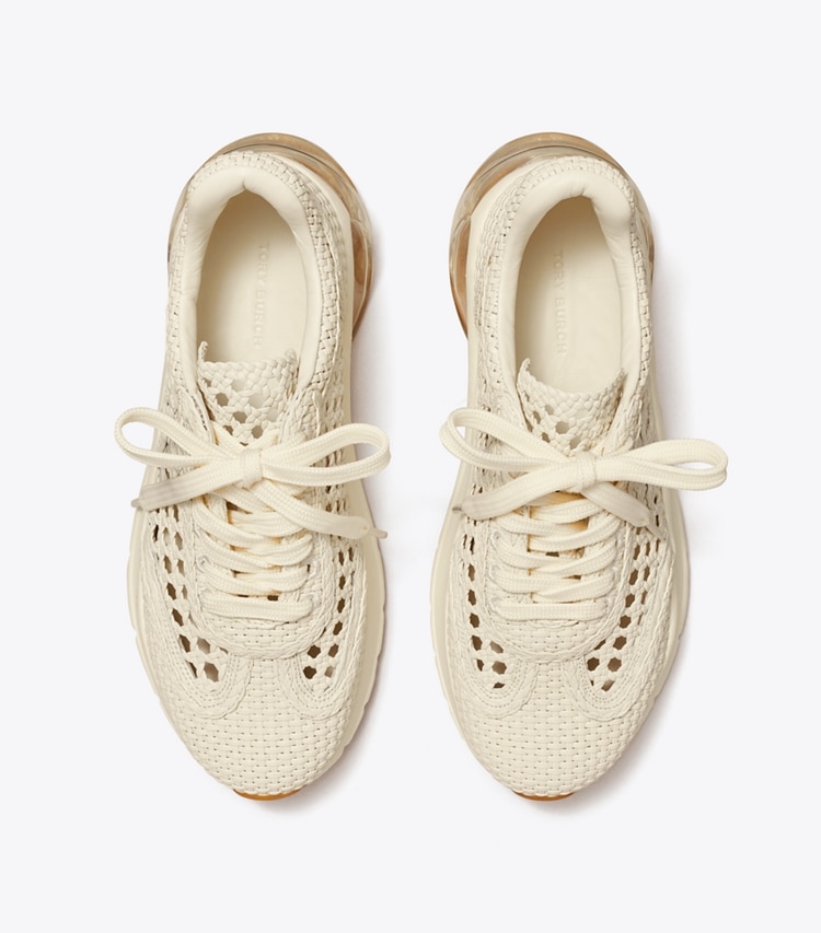 TORY BURCH WOMEN'S GOOD LUCK WOVEN TRAINER - New Ivory