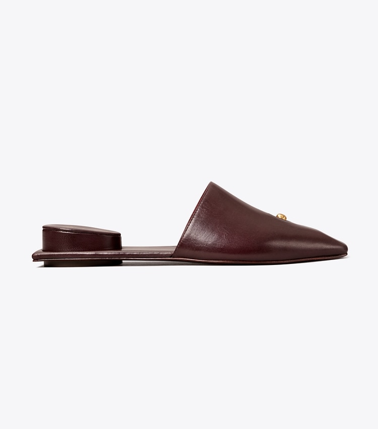 TORY BURCH WOMEN'S PIERCED MULE - Plum / Gold