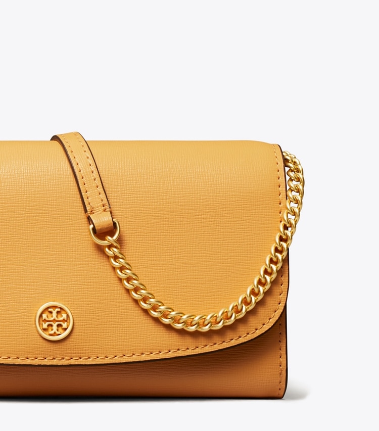 TORY BURCH WOMEN'S ROBINSON CHAIN WALLET - English Ochre