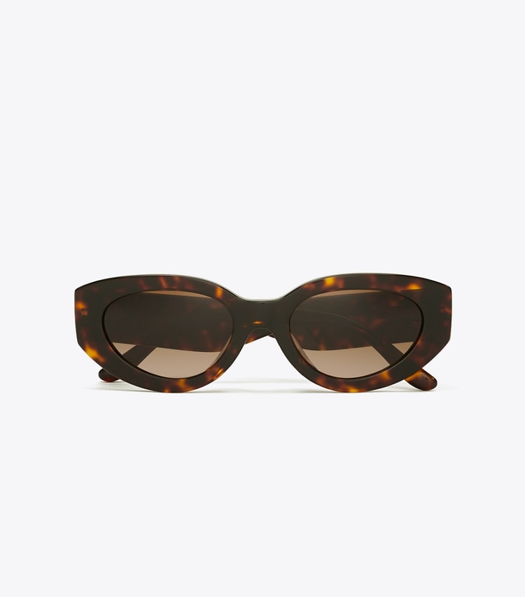 TORY BURCH WOMEN'S KIRA CAT-EYE SUNGLASSES - Dark Tortoise/Brown Gradient