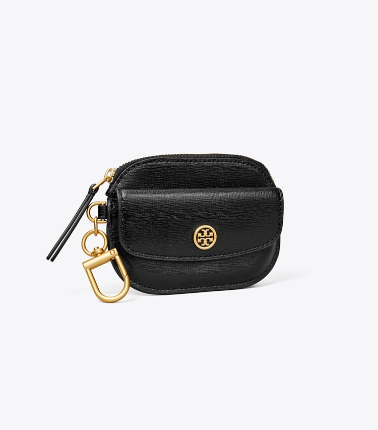 TORY BURCH WOMEN'S ROBINSON CARD CASE KEY RING - Black