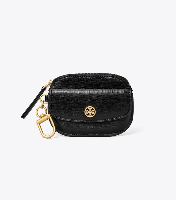 TORY BURCH WOMEN'S ROBINSON CARD CASE KEY RING - Black