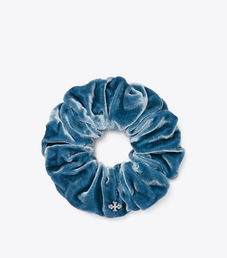 TORY BURCH WOMEN'S VELVET SCRUNCHIE - Blue