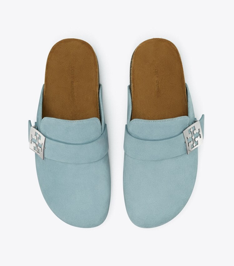 TORY BURCH WOMEN'S SUEDE MELLOW MULE - Light Steel Blue