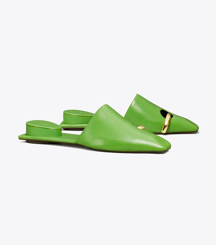 TORY BURCH WOMEN'S PIERCED MULE - Peridot / Gold