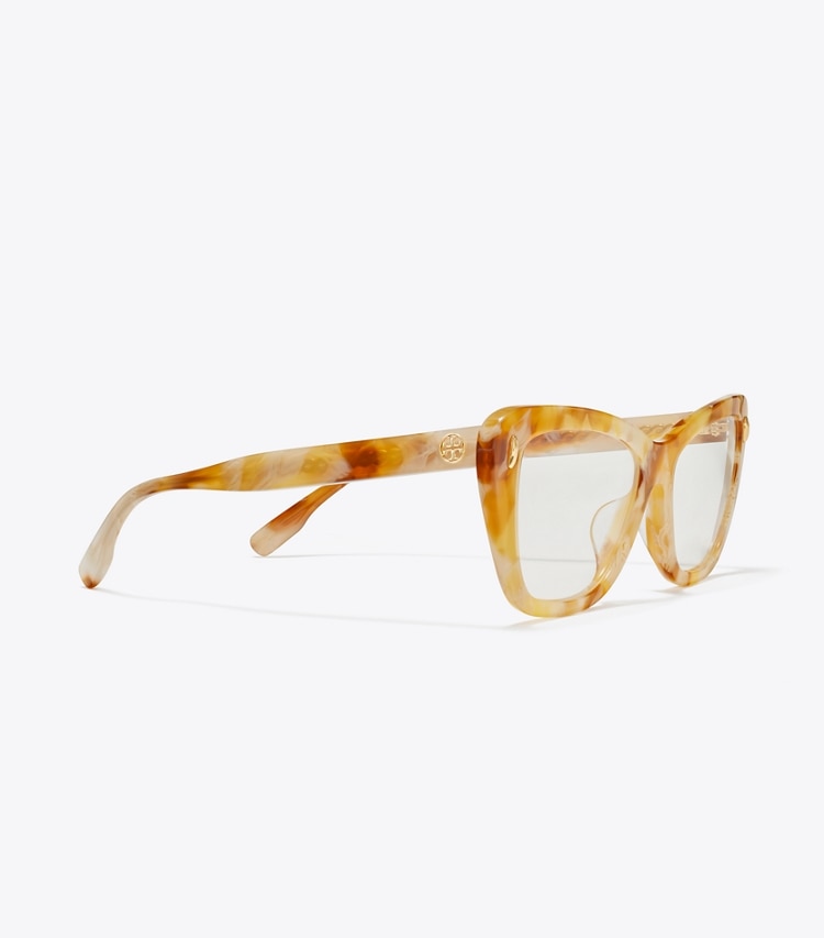 TORY BURCH WOMEN'S MILLER BUTTERFLY EYEGLASSES - Honey Tortoise