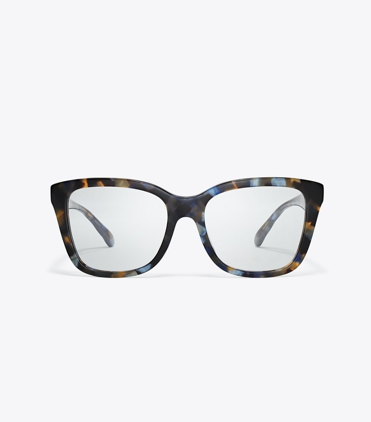 TORY BURCH WOMEN'S KIRA SQUARE EYEGLASSES - Blue Tortoise - Click Image to Close